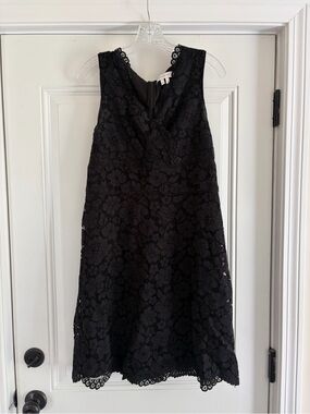 Lark & Ro Black Floral Lace A-Line Sleeveless Dress